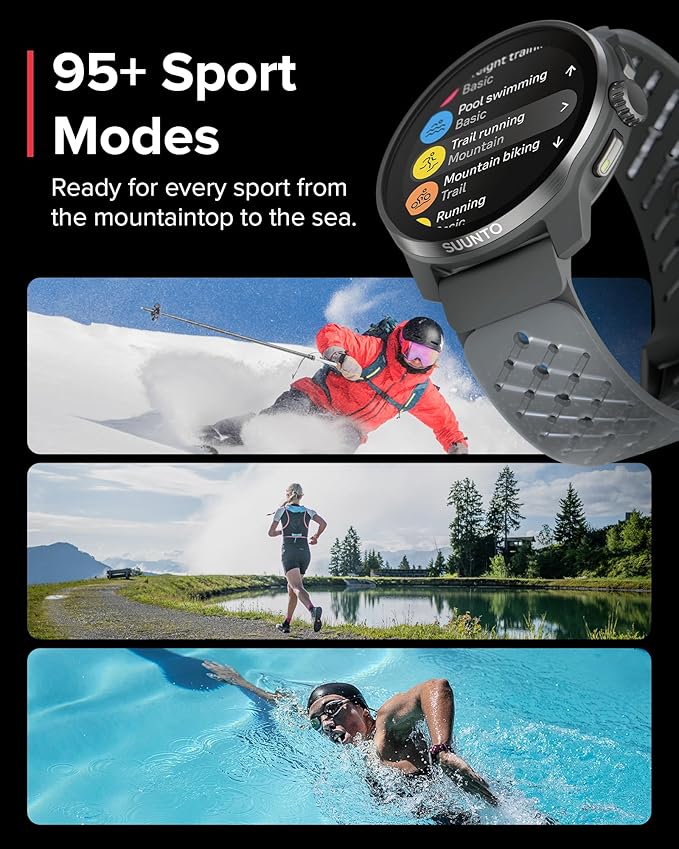 SUUNTO Race S GPS Sports Watch, 1.32" AMOLED Touchscreen w/Crown Button, 13 Days Battery Life, Training & Sleep Health Tracking, Dual-GNSS, 32GB Global Offline Maps, Lightweight for Running, Graphite