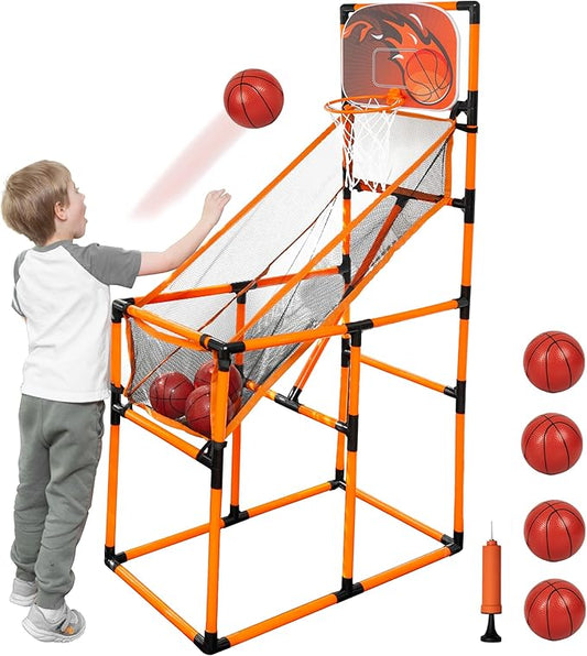 Play Platoon Kids Indoor Basketball Hoop - Arcade 4-12 Year 62 Inch 4 Balls