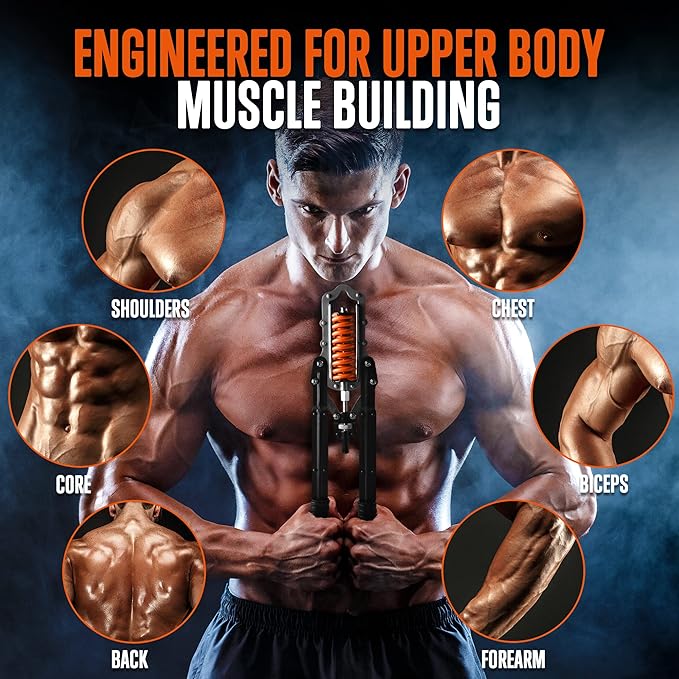 SQUATZ Twister Bar Arm Exercise - Home Chest Expander 22-440lbs with 2-20 levels,