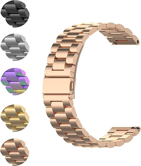 FitTurn Bands Compatible with Letscom, Letsfit, Lintelek, Yamay SmartWatch -Replacement Classic Stainless Steel Metal WatchBand for ID205L, ID205U,ID215G, ID205, ID216, ID205S, SW021