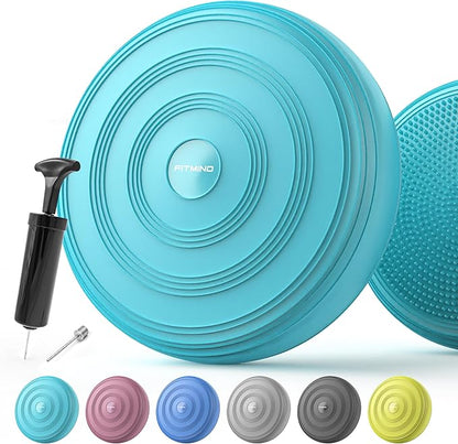Inflated Wobble Cushion,Dyna Disc,Circular Non-slip Texture for Comfortable Sitting,Wiggle Seat to Improve Posture, Fitness, Stability for Sensory Kids Adults,Balance Seat with Pump for Core Strength
