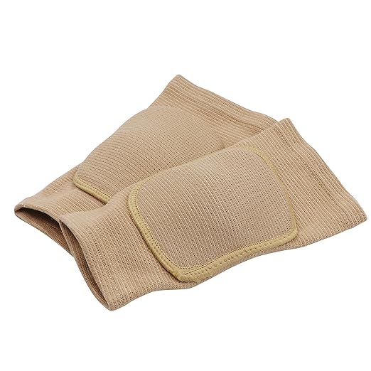 Men Women Protective Knee Pads, Anti-Slip Padded Sponge Knee Brace Knee Support for Football Volleyball Dance Skating Basketball Sports (Medium,Nude)