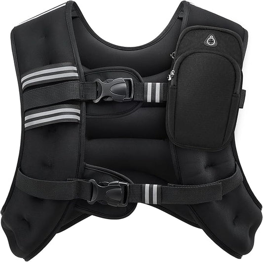 ZELUS Weighted Vest, 25lb Weight Vest with Reflective Stripe for Workout, Strength Training, Running, Fitness, Muscle Building, Weight Loss, Weightlifting