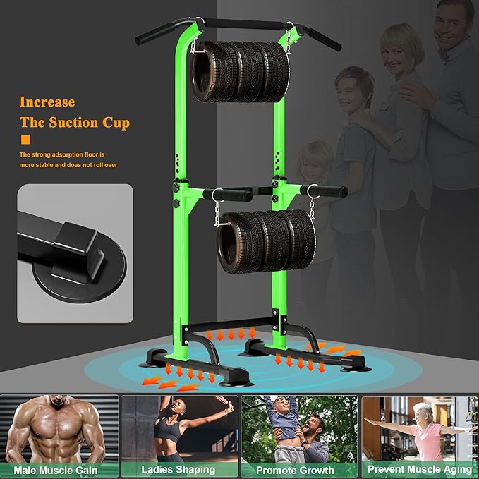 DlandHome Power Tower Dip Station Pull Up Bar