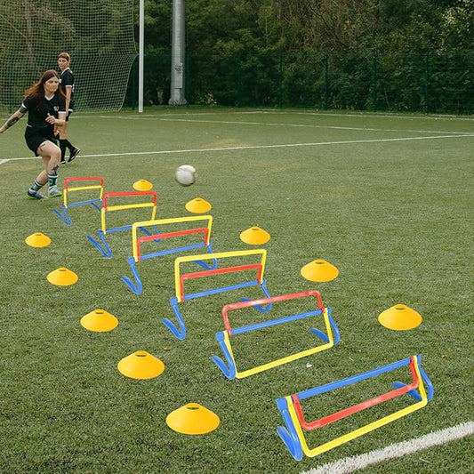 6 Pack Multicolor Agility Hurdles 4 Height Adjustable