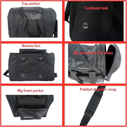 Bowling Bag for Single Ball - Single Ball Tote Bag with Padded Ball Holder - Fits a Single Pair of Bowling Shoes Up to Mens Size 14