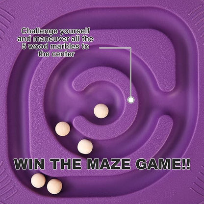 Wobble Board for Kids Plastic Balance Board Rocker Maze Board with 5 Balls Toddler Physical Therapy Toy