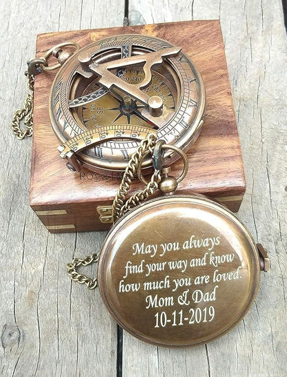 Engraved Compass, Gift for Husband,Anniversary,Wedding Gift for Him,