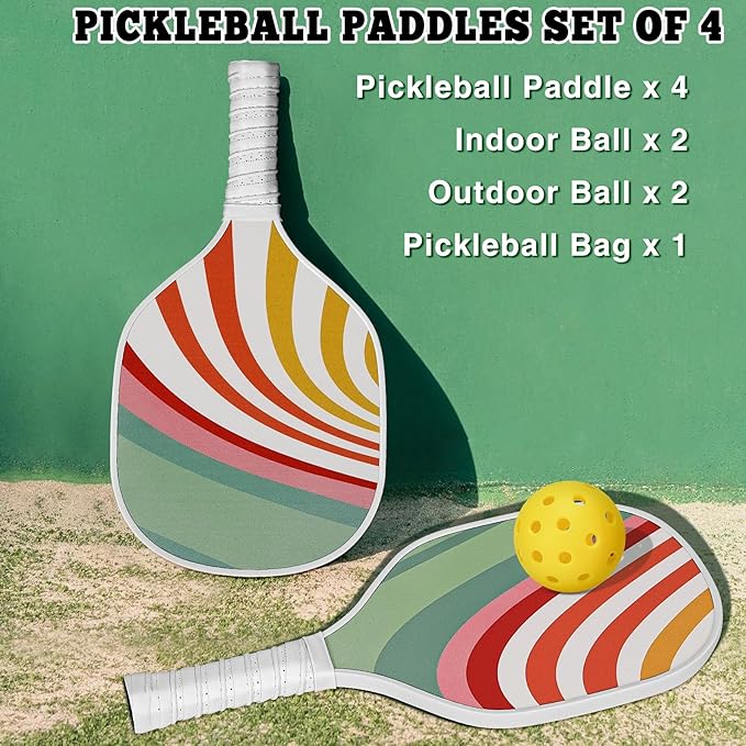 DULCE DOM Pickleball Paddles 2/4 with 4 Pickleball