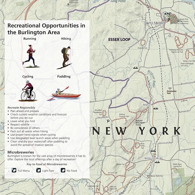 Burlington Vermont Outdoor Adventure Map