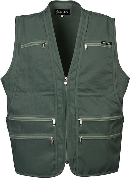Men's 9 Pockets Work Utility Vest Military Photo Safari Travel Vest Workwear Jacket