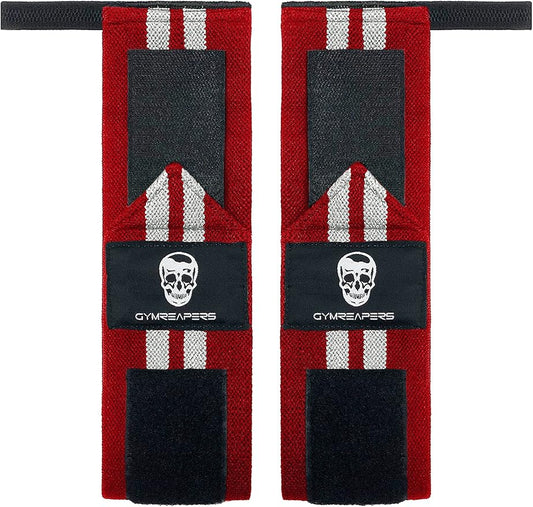 Gymreapers Weightlifting Wrist Wraps (IPF Approved) 18" Professional Quality Wrist Support with Heavy Duty Thumb Loop - Best Wrap for Powerlifting Competition, Strength Training, Bodybuilding