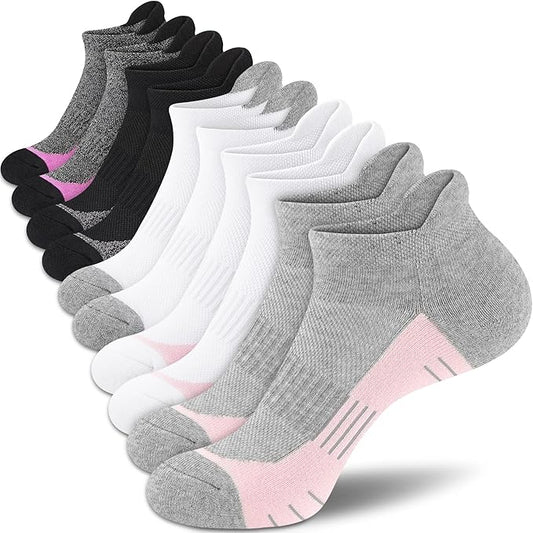 Ankle Socks Women Athletic No Show Socks Running Comfort Cushioned 5-Pairs