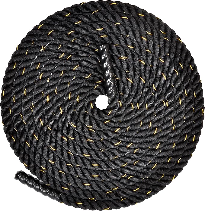 Signature Fitness Battle Rope 1.5Inch 2 Inch Diameter 30 FT, 40 FT, 50 FT