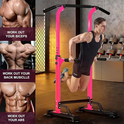 DlandHome Power Tower Dip Station Pull Up Bar