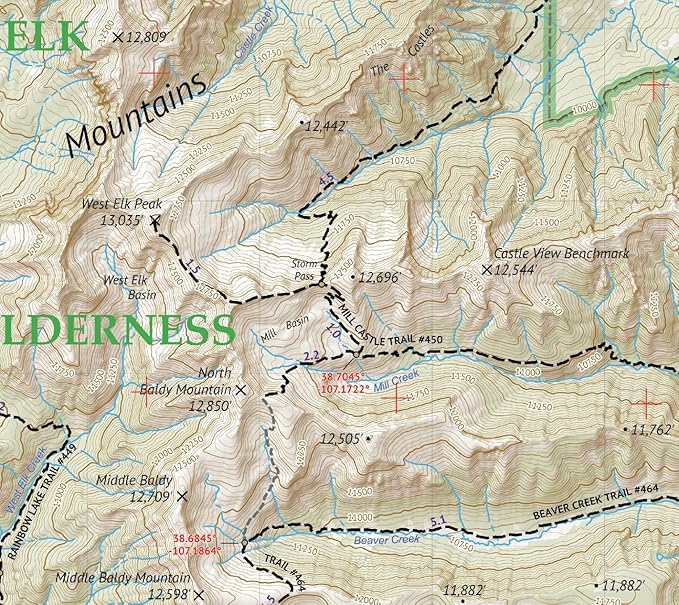 West Elk Wilderness - Colorado Topographic Hiking Map (2019)