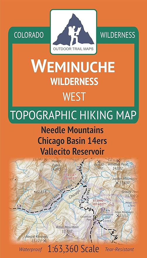 Weminuche Wilderness WEST - Colorado Topographic Hiking Map (2019)