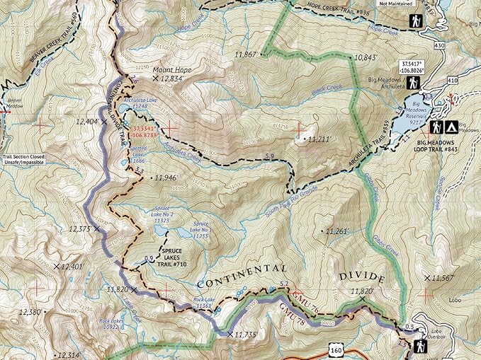 Outdoor Trail Maps Weminuche Wilderness East - Colorado (2019)