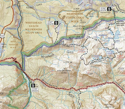Weminuche Wilderness WEST - Colorado Topographic Hiking Map (2019)