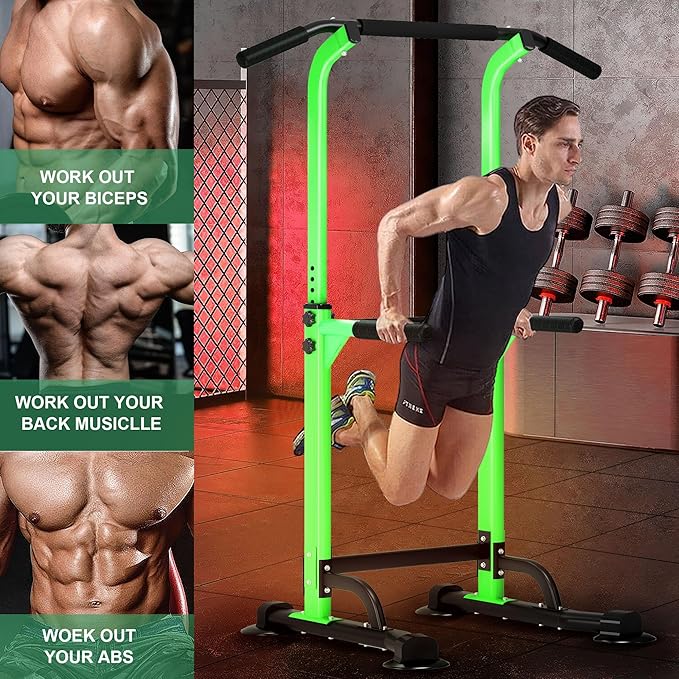 DlandHome Power Tower Dip Station Pull Up Bar