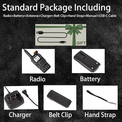 2 Packs Quansheng UV-K5 Radio USB-C Charging Dual 5W Long 771 Antenna