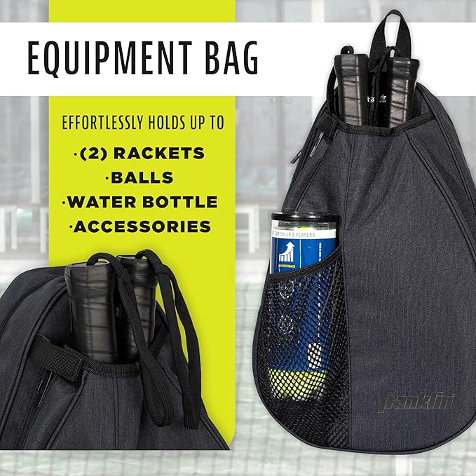 Franklin Sports Padel Bag - Men's + Women's Paddle Tennis Padel Sling Bag Backpack - Adjustable Size Equipment Bag for Padel + Paddle Tennis