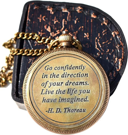 Solid Brass Thoreau's Go Confidently Quote Engraved Compass 2024 Graduation