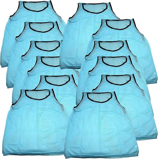 BlueDot Trading Youth Boys Girls Child Sports Scrimmage Pinnies Training Vest for team practice for Soccer, Lacrosse, 12-Pack