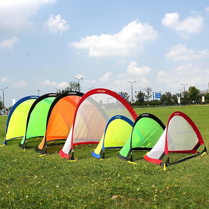 Poray Soccer Goal for Kid Easy-up Set of 4FT Soccer 210D Oxford 8 Field