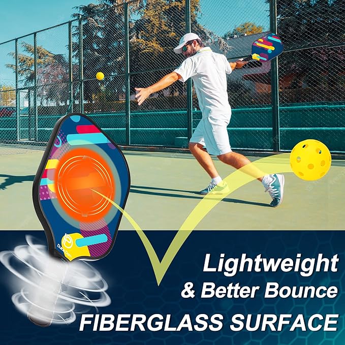 DULCE DOM Pickleball Paddles 2/4 with 4 Pickleball