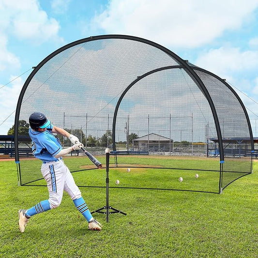 SHANTRA Batting Cage with Frame and Net 13ft & 22ft Baseball