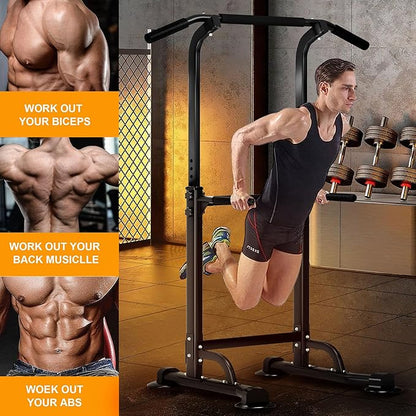DlandHome Power Tower Dip Station Pull Up Bar