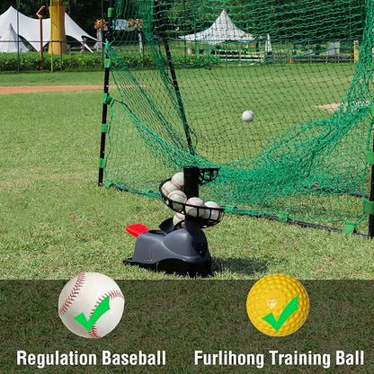 Furlihong 898BH Baseball Soft Toss Machine, Angle Adjustable, Step On Paddle and Release to Launch, No Power Supply Needed, Works with Regulation Baseball