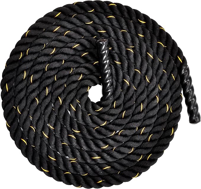Signature Fitness Battle Rope 1.5Inch 2 Inch Diameter 30 FT, 40 FT, 50 FT