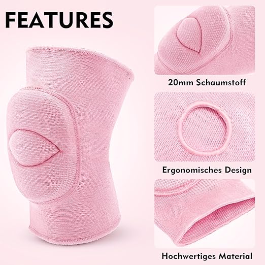 Knee Pads Volleyball Girls Kids Youth Women Men 7.8" Thick Padded Dance Knee Pad Soft Stretchy Knee Brace Breathable Knee Protector for Basketball Football Wrestling Pole Dance Yoga Knee Sleeve 1 Pair