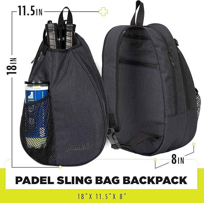 Franklin Sports Padel Bag - Men's + Women's Paddle Tennis Padel Sling Bag Backpack - Adjustable Size Equipment Bag for Padel + Paddle Tennis