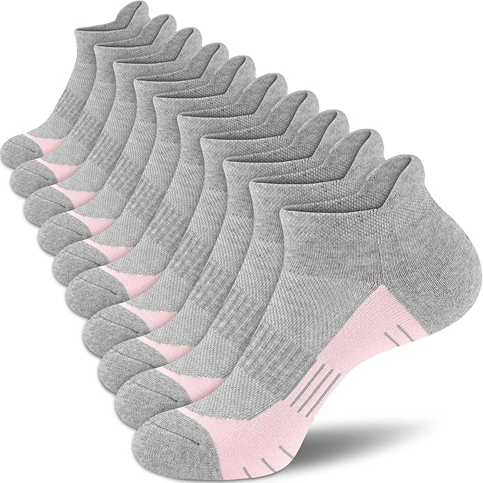 Ankle Socks Women Athletic No Show Socks Running Comfort Cushioned 5-Pairs
