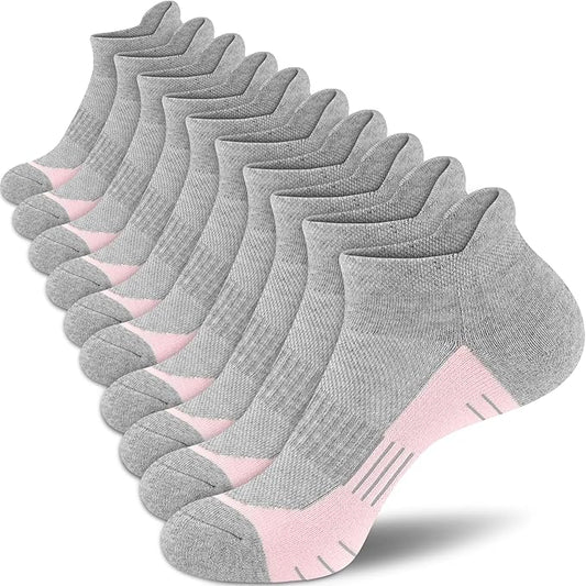 Ankle Socks Women Athletic No Show Socks Running Comfort Cushioned 5-Pairs
