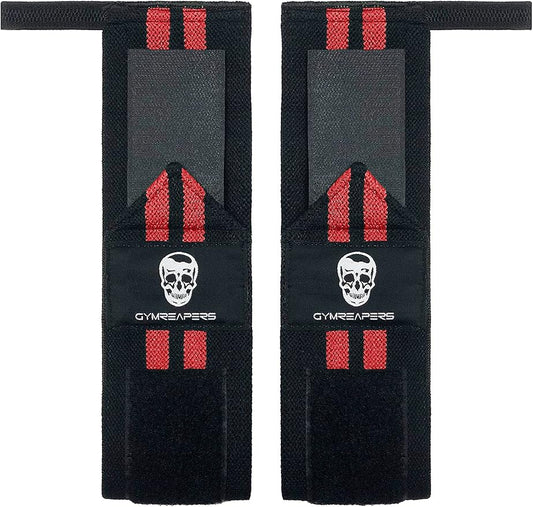 Gymreapers Weightlifting Wrist Wraps (IPF Approved) 18" Professional Quality Wrist Support with Heavy Duty Thumb Loop - Best Wrap for Powerlifting Competition, Strength Training, Bodybuilding