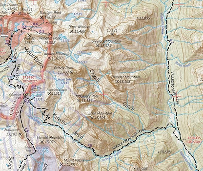 Weminuche Wilderness WEST - Colorado Topographic Hiking Map (2019)