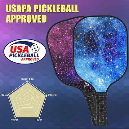 DULCE DOM Pickleball Paddles 2/4 with 4 Pickleball