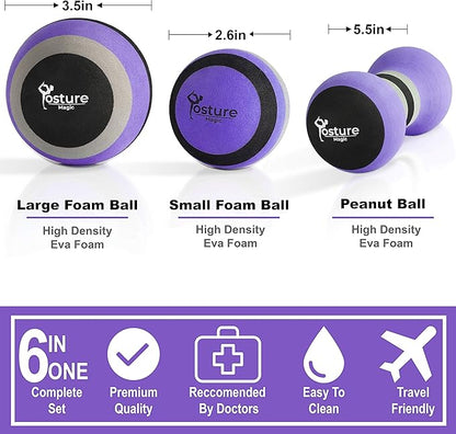 Posture Magic Massage Ball Kit for Myofascial Trigger 6 -