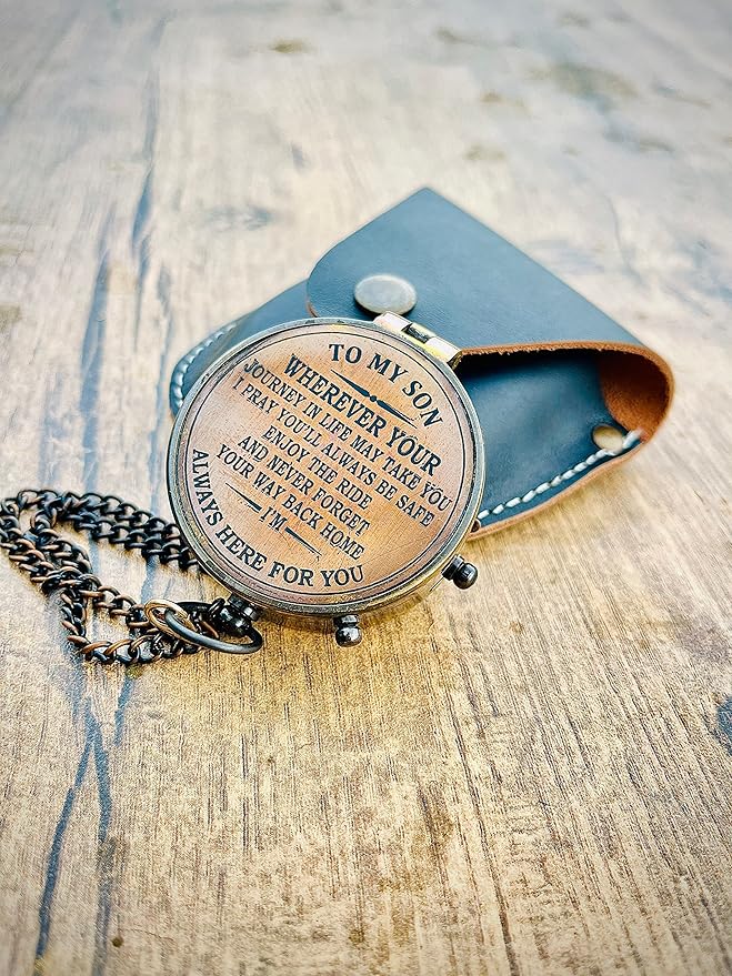 Antique Compass with Case for Camping and Hiking