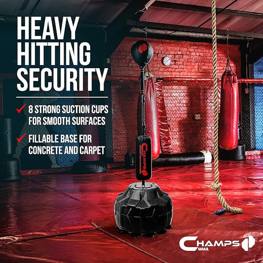 Cobra Reflex Bag – Advanced Reflex Punching Bag with Ultra-Fast Bounceback to Increase Speed, Reflexes, and Stamina – Adjustable-Height Boxing Bag with Stand and Secure Suction Cups