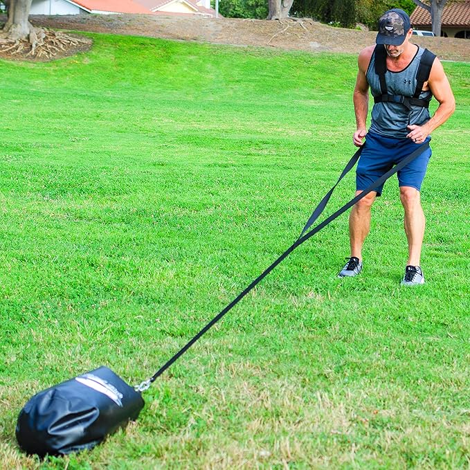 Resistance Training Sled - Weight Sled Harness & 3X The 4-Piece Kit