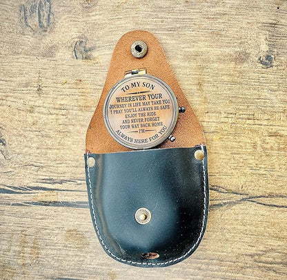 Antique Compass with Case for Camping and Hiking