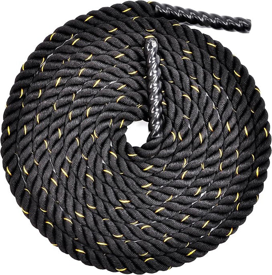 Signature Fitness Battle Rope 1.5Inch 2 Inch Diameter 30 FT, 40 FT, 50 FT